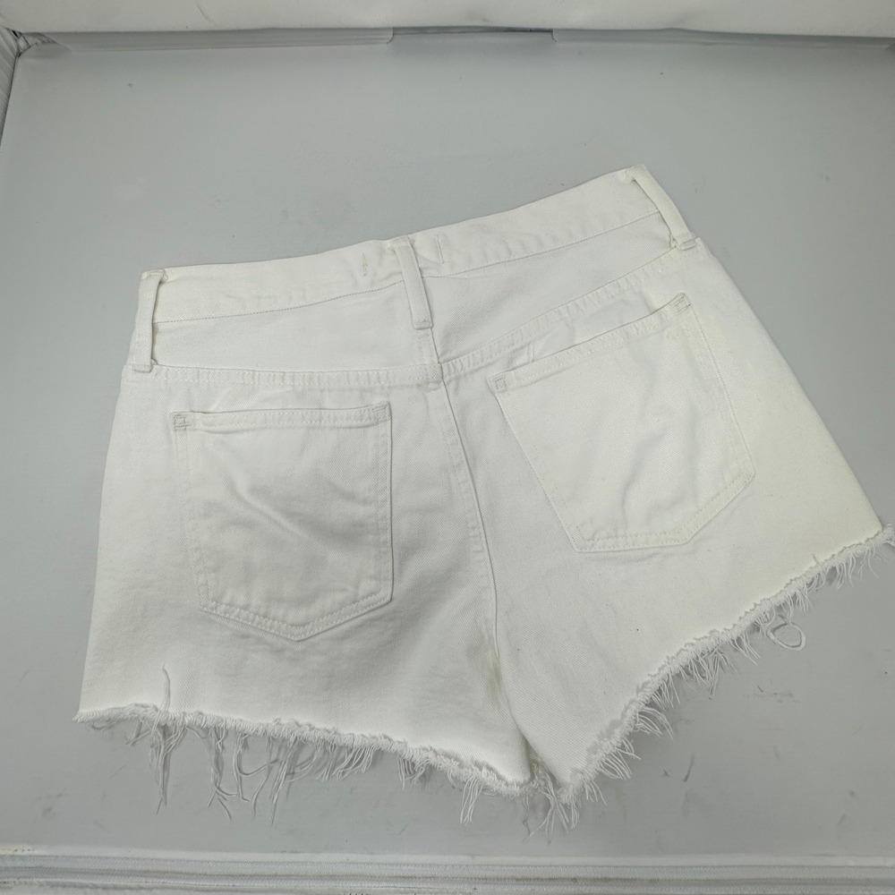 Madewell Relaxed Denim Shorts White Frayed Hem Button Fly Womens‎ Size 26 - Picture 6 of 12